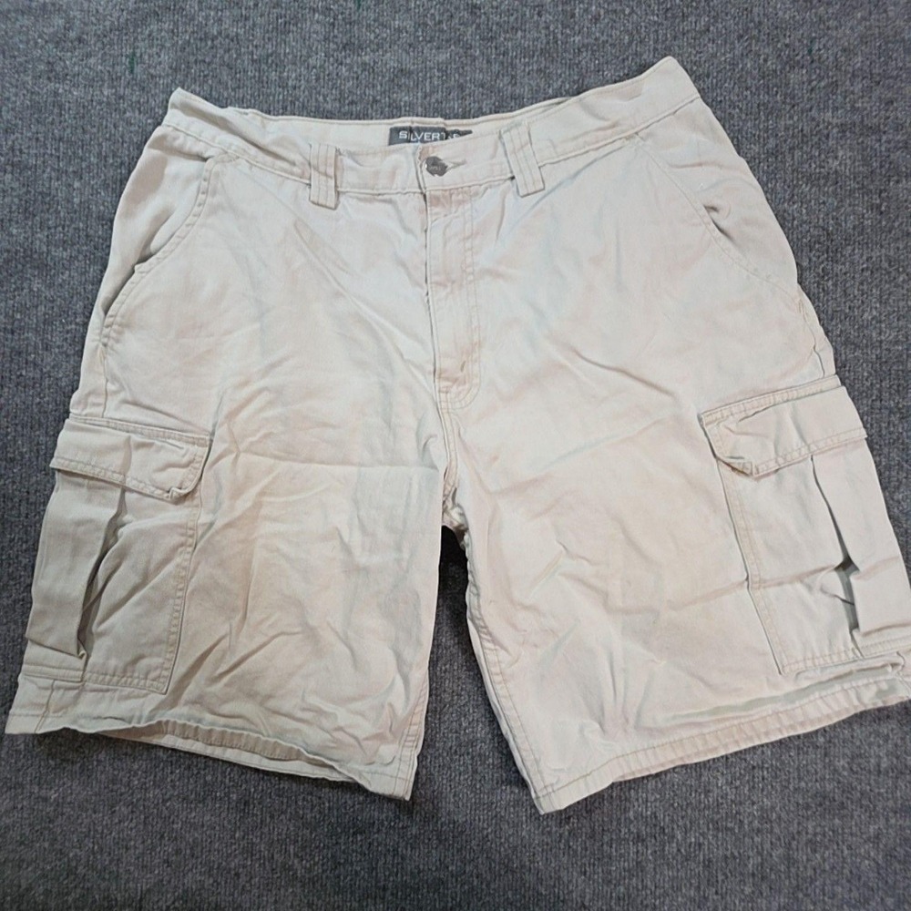 Levis Cargo Shorts Mens 34 Beige Canvas Relaxed Fit Workwear Utility Summer